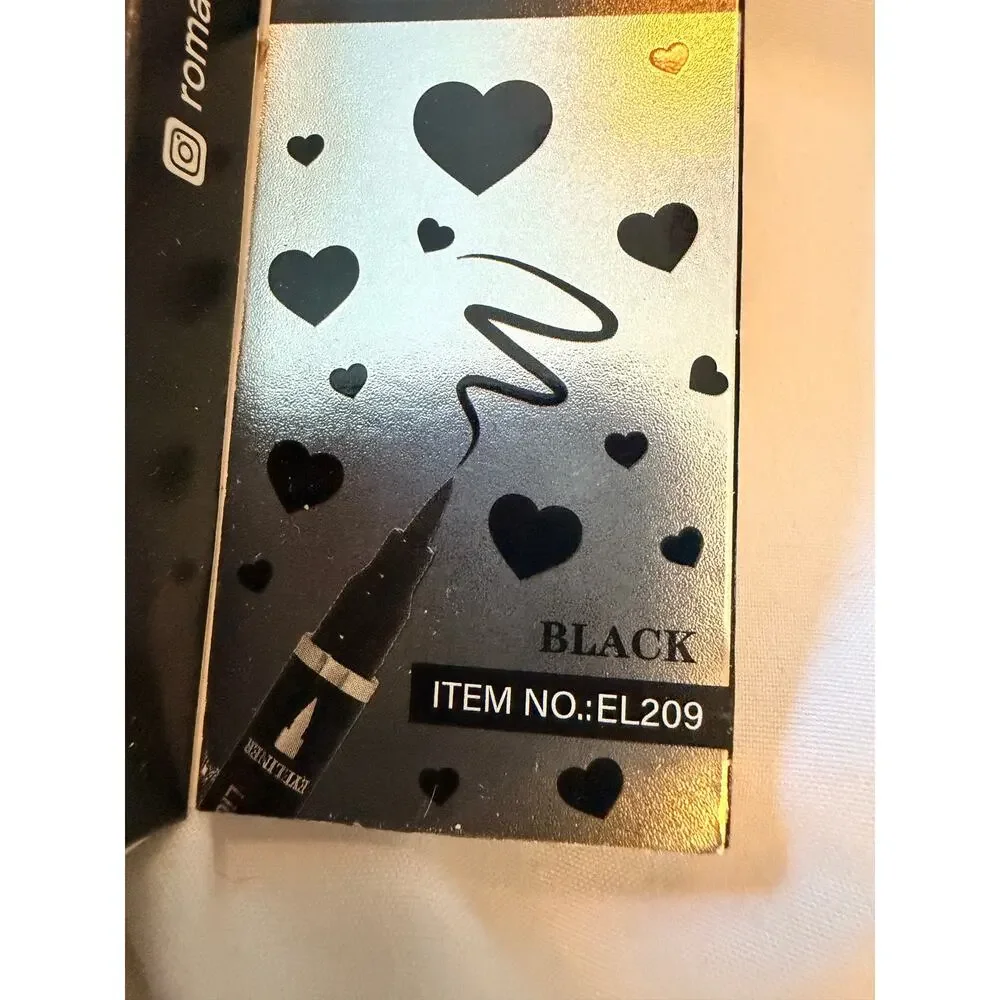 Romantic Beauty Impress Face Stamp Liquid Eyeliner Marker Black Heart Waterproof